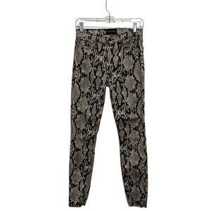 Black Orchid Los Angeles Carmen  Womens Snake Print Skinny Jeans Size 26 Cotton
